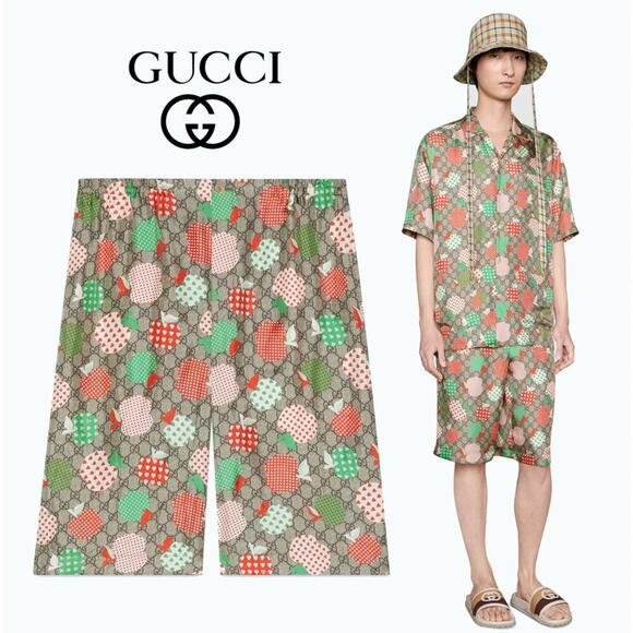 NWT Gucci Silk Apple Shorts Size 46 - Picture 2 of 16